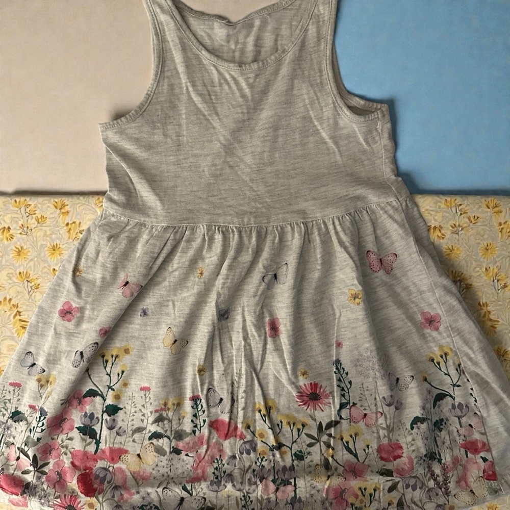 Floral Gray Kids Tank Top